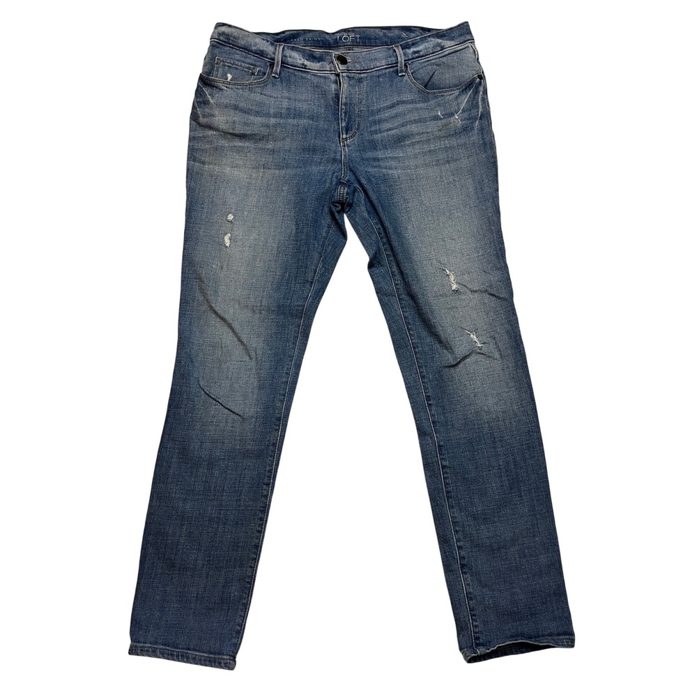 Loft Jeans Womens 30 Blue Relaxed Skinny‎ Distressed Denim Pants Casual 6824